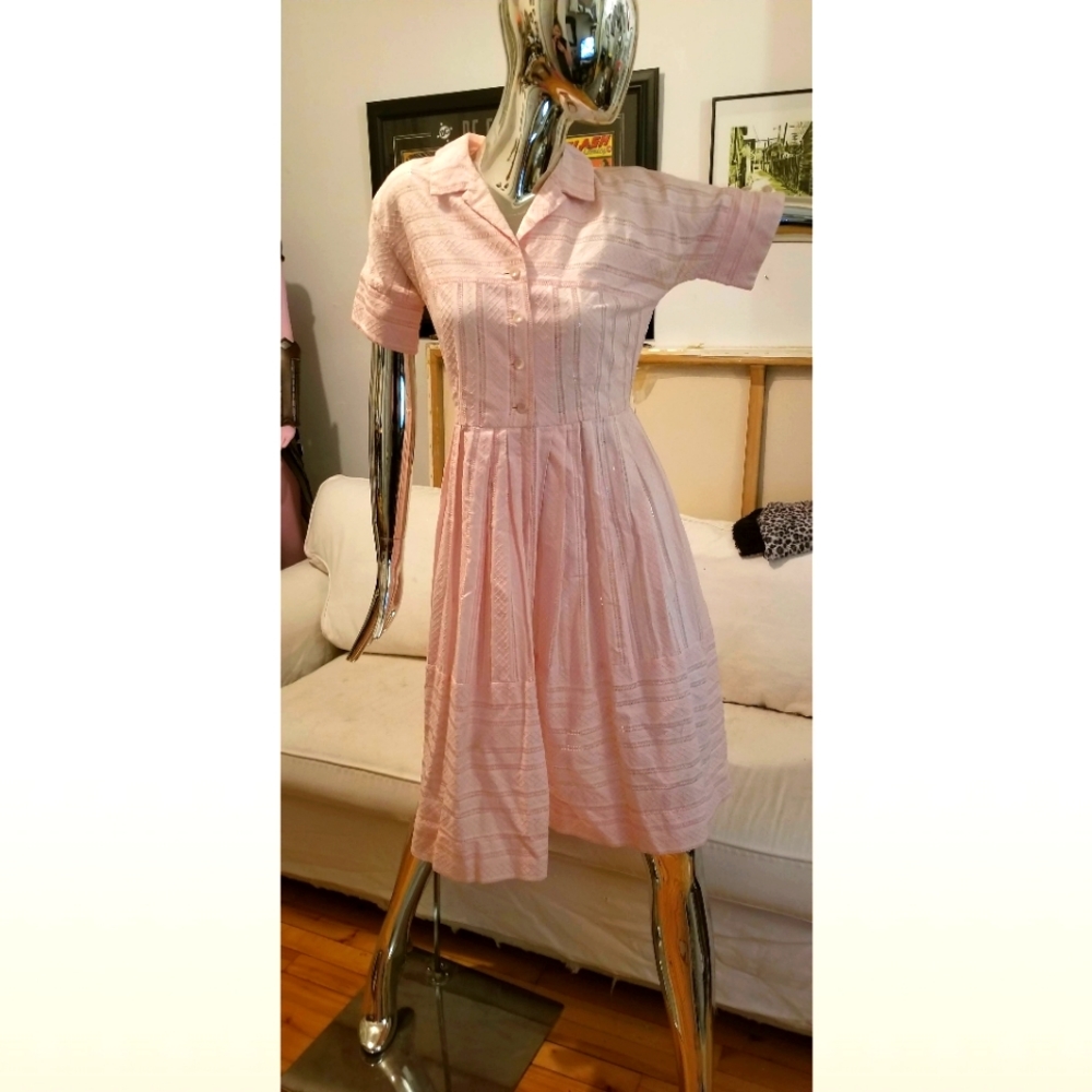 Vintage Pink 50s tea dress